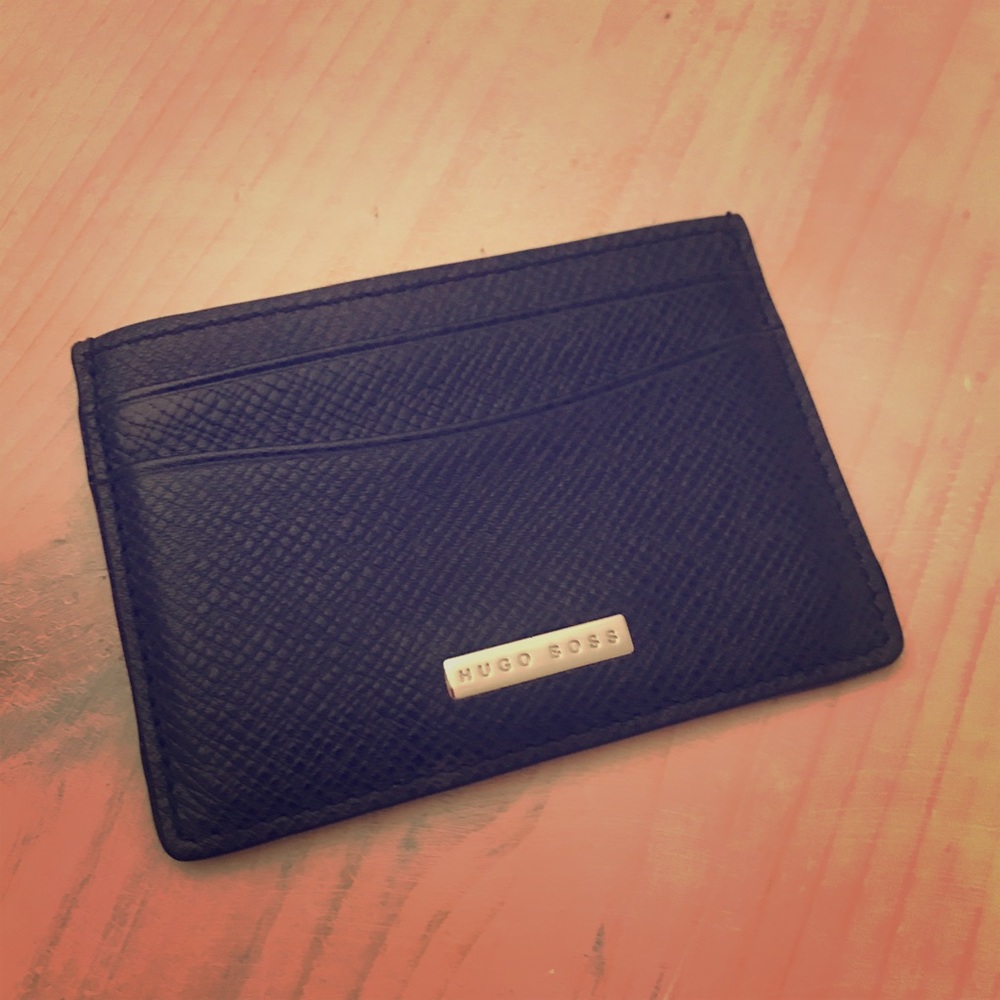 Dark navy blue Hugo Boss card carrier/ wallet
